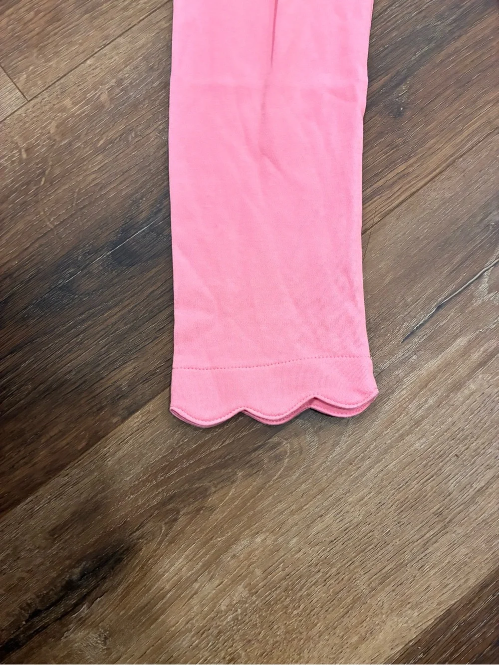 James & Lottie Bubblegum Pink Basic Knit Leggings Scallops Bottoms Pima 10 Girl